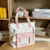 New schoolbag women's blue high-value shoulder bag multi-compartment primary and secondary school students grade two-piece pain bag