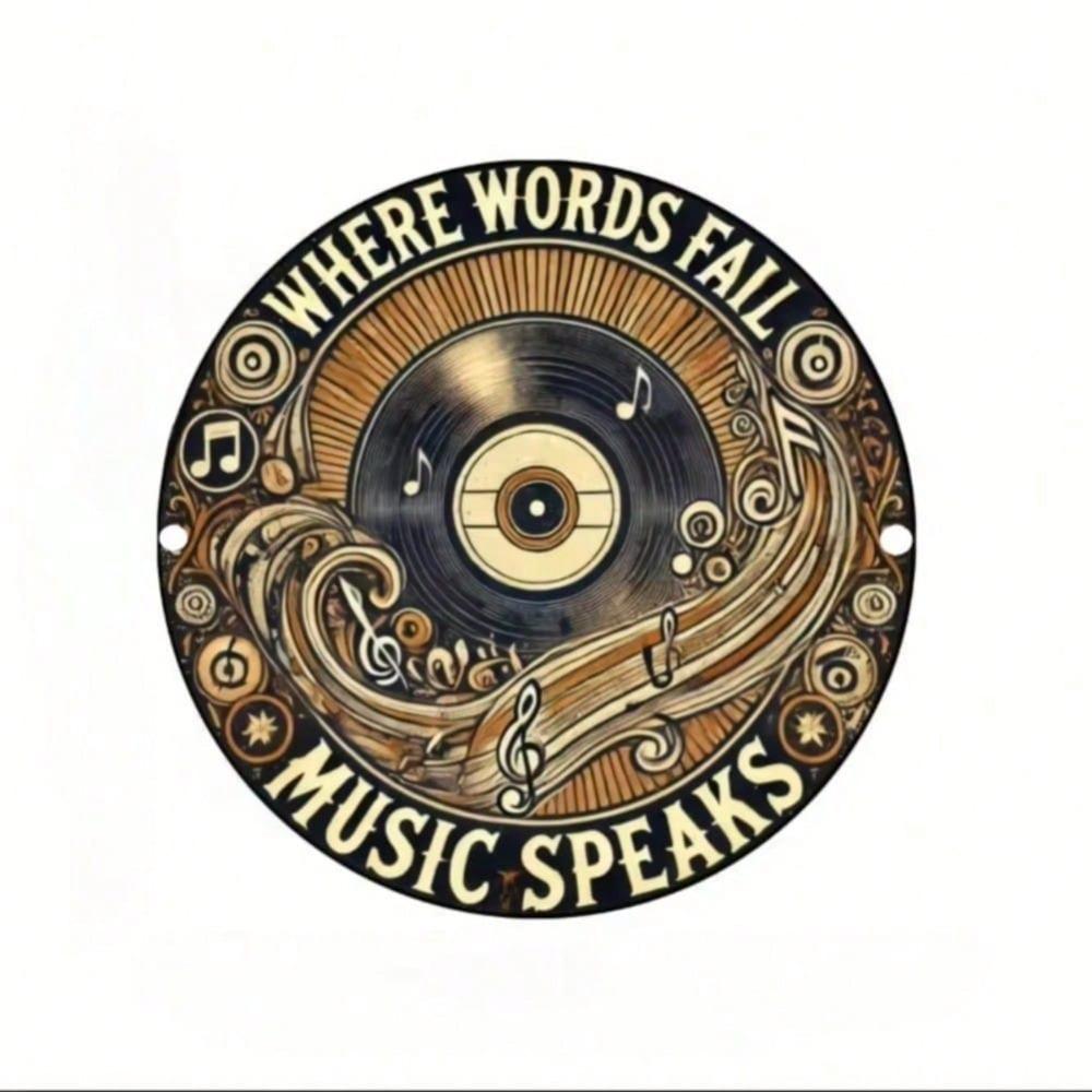 Exclusive 2D Metal Tin Sign Retro Circle Record Wall Art Home Bar Garage Decor