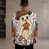 Men Plus Size Crew Neck Long Sleeve Shirt Black Gothic Skull Cross Rose Graphic Casual Street Style Top
