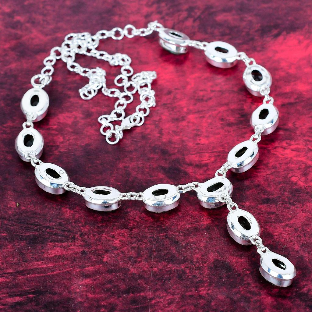 Faceted Aqua Apatite Handmade Gemstone Necklace, 925 Solid Sterling Silver Necklace Antique Jewelry, Gift For Love