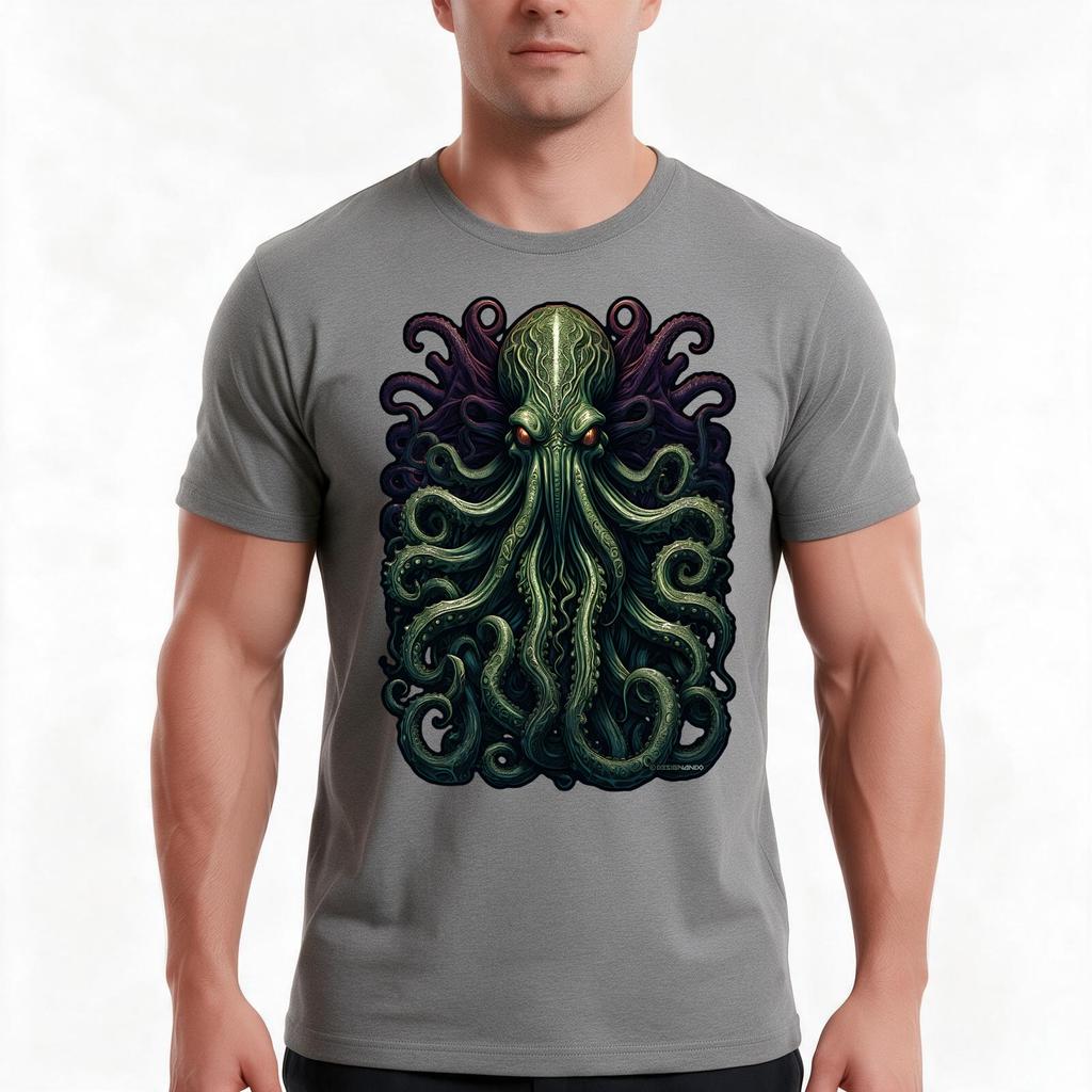 Cthulhu Tshirt Summer Casual Cotton Tee Oversized Streetwear Tops Vintage Graphic Print Loose Fit Short Sleeve 100 Cotton