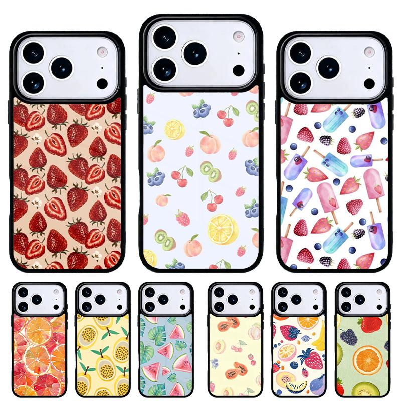 Fruity European Summer Phone Case for iPhone 17 16 15 14 13 Pro Max Back Cover for 12 11 Pro Coque