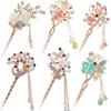 Vintage Chinese Style Hair Stick, 1 Piece Metal Hairpin with Rhinestone Decoration