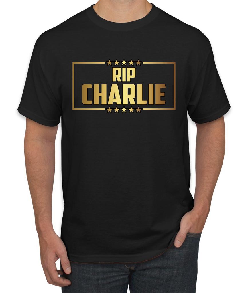 Rip Charlie Gold Text Political Activist Conservative Unisexs TShirt