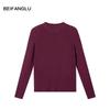 Northern Deer Women's Slim-Fit 100% Wool Long-Sleeve Base Layer Knitwear
