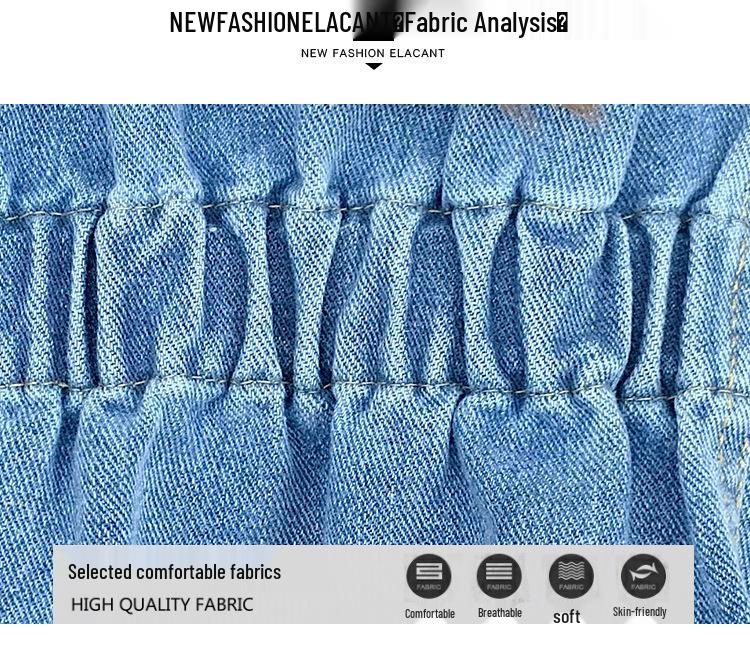 Veste en jean décontractée à col en V, style coréen, perles, pour le printemps et l'automne 2024 - Haut polyvalent amincissant pour la taille, mode femme
