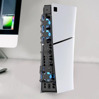 Cooler Fan with LED Light and 3 Fans Cooling Game Accessories 1100 RPM Game Console Rear Cooling Fan for PS5 Slim Console