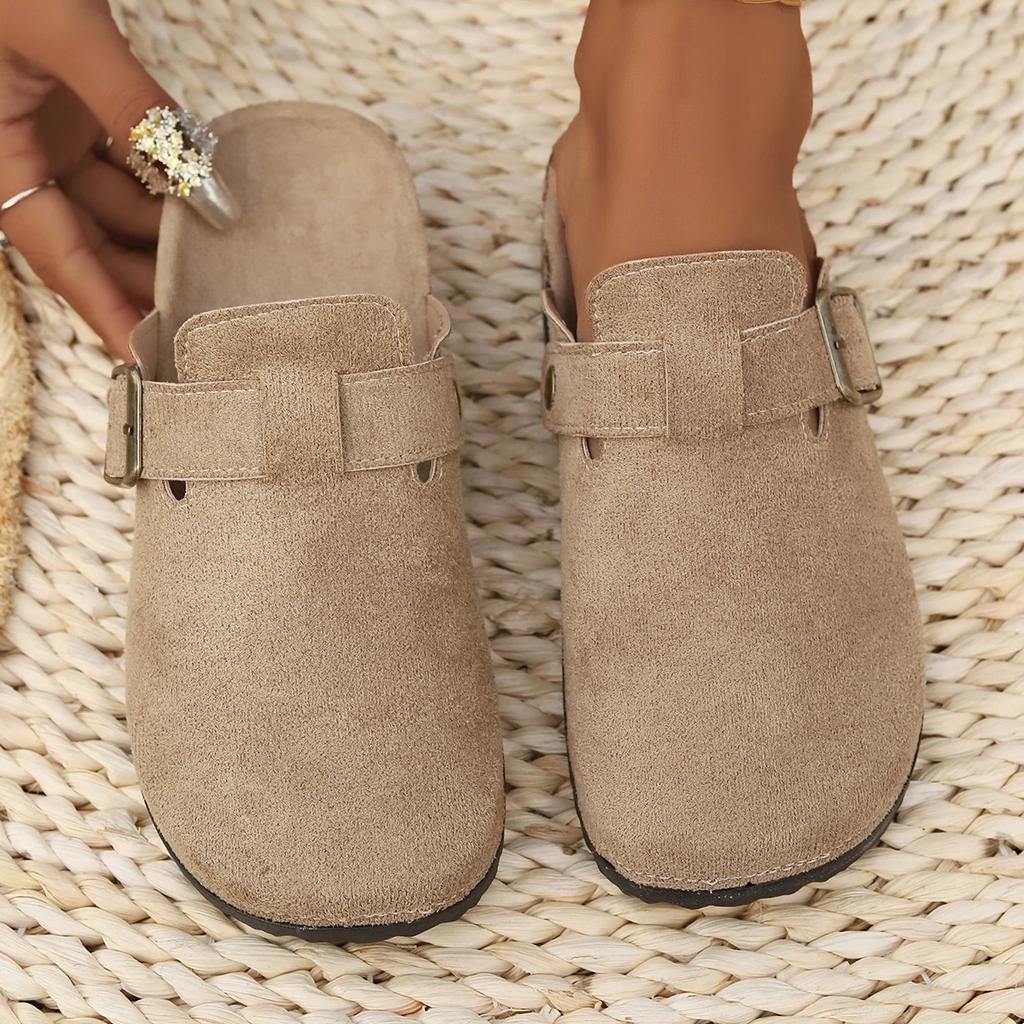 Pantoufles pour femmes, nouvelles pantoufles en daim à la mode pour l'été, mules d'extérieur, sandales de plage de luxe, diapositives pour la maison, Zapatos De Mujer