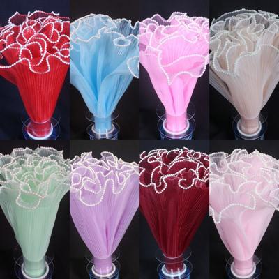 Pearl Lace Gift Wrapping Mesh Handmade Bouquet Flower Bouquet Wrapping For Valentine's Day Wedding