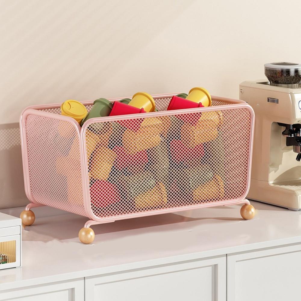 

Large Capacity Tea Bag Storage Box Durable Onion Garlic Ginger Storage Box Office S розовый