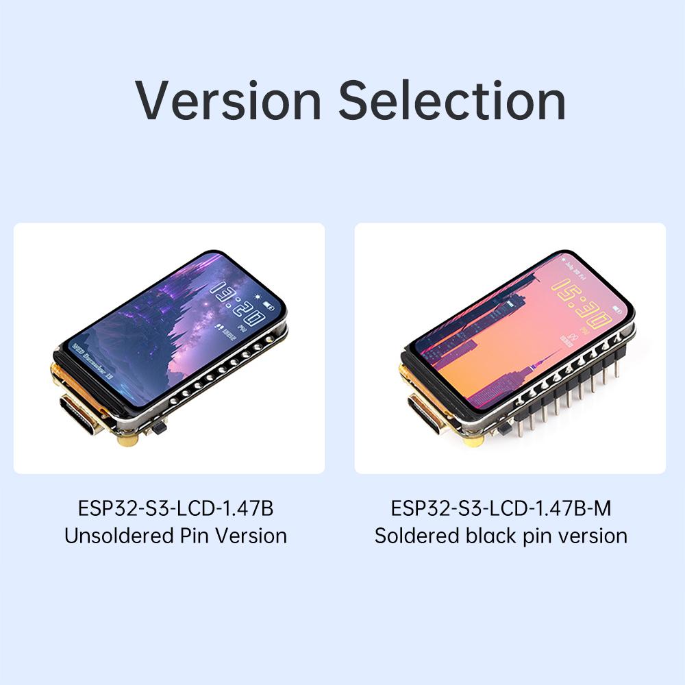 ESP32-S3 1.47-inch 172 × 320 LCD Display WIFI Bluetooth-compatible Development Board Dual-coreProcessorType-c Interface