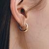 by hyeres [925 silver] Blend gradation one touch earrings (Combi) BH6E45618C9XXX