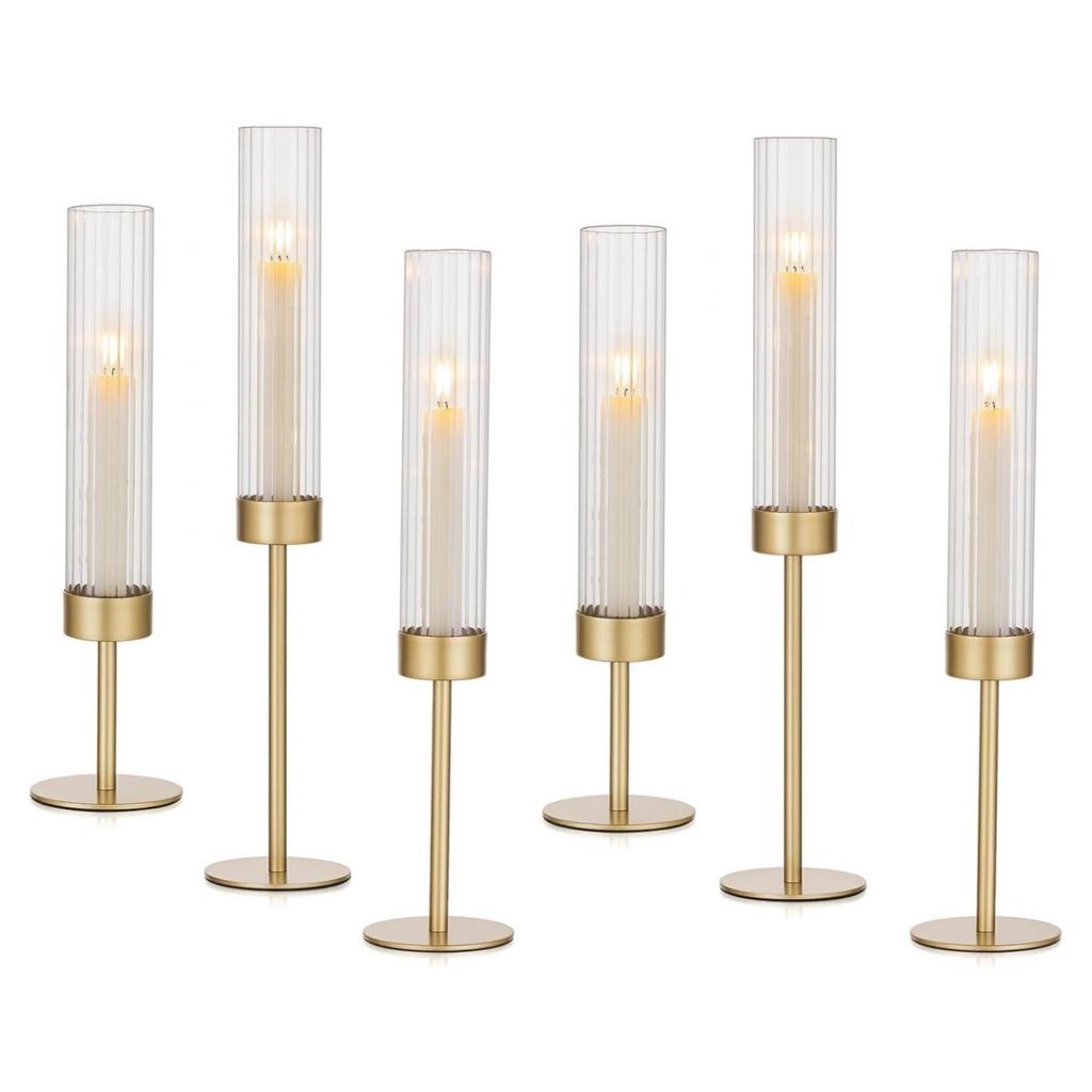 Gold Electroplated Iron Art Candlestick Set – Ideal for Weddings, Birthdays, and Home Decor