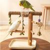 Durable Parrot Tray Rack Wooden Bird Platform Food Box Bird Feeding Station Rack Training Tool