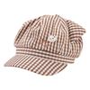 Cute Cat Ears Striped Octagonal Hat Women Spring Summer Fresh Versatile
