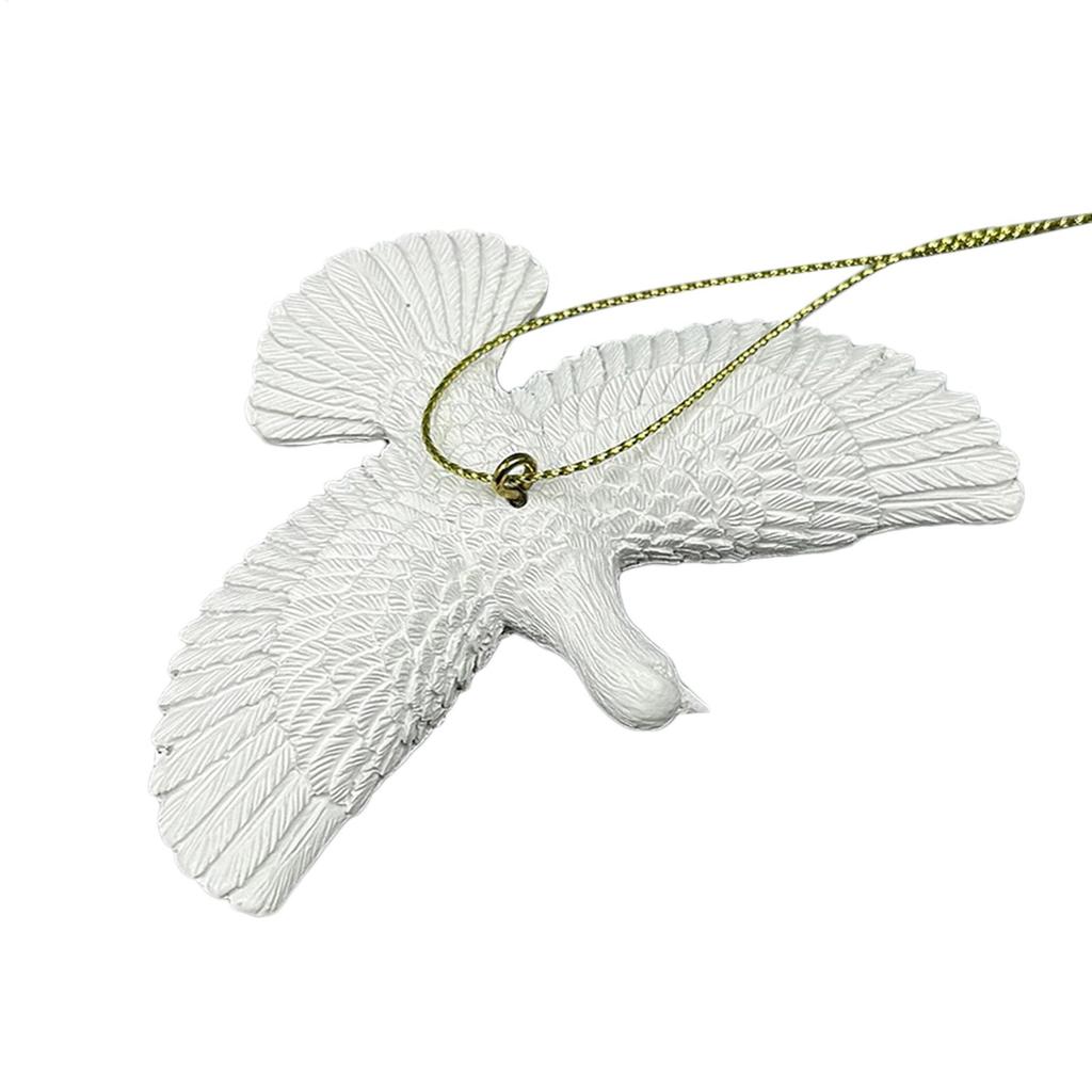 White Doves Christmas Ornaments Xmas Tree Pendant Resin Bird Hanging 2026 New Year Party Home Decoration