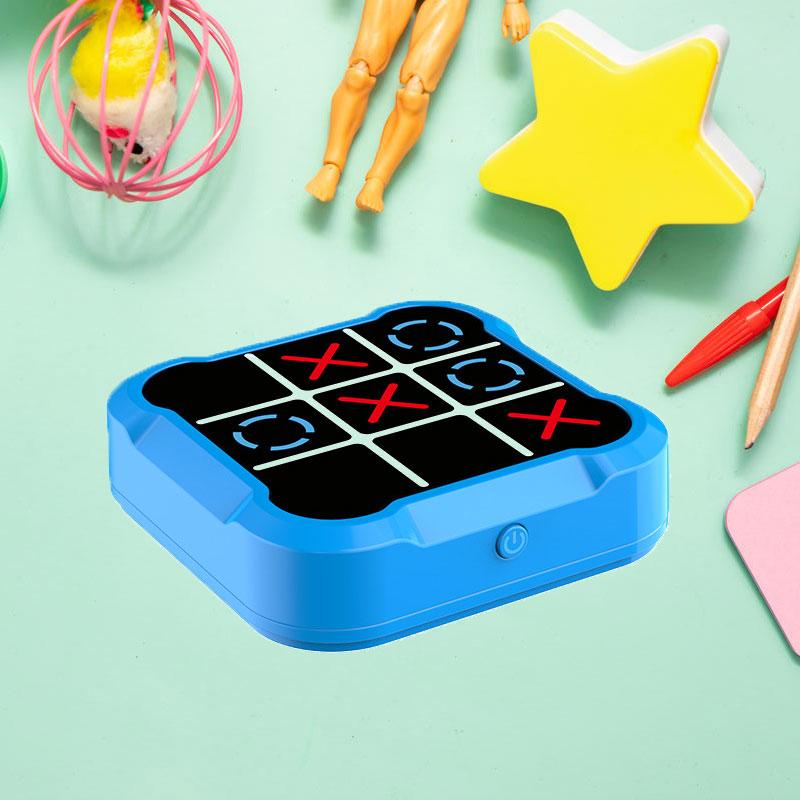 Blue Tic Tac Toe Chess Electronic Puzzle Toy Chess Multi functional Game Machine Chess Board Multi mode