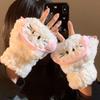 Cute Headphones Cat Thickened Plush Gloves Winter Warm Gloves Student Cycling Gloves