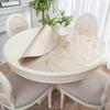 Round Table Tablecloth Pvc Soft Plastic Glass Waterproof, Oil-Proof and Scalding-Proof, Leave-In Round Impervious Dining Table Mat Household