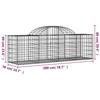 VidaXL Paniers à gabions arqués 12 pcs 200x50x60/80 cm Fer galvanisé, gabion, cage de gabion, panier de mur de gabion, mur 3146288