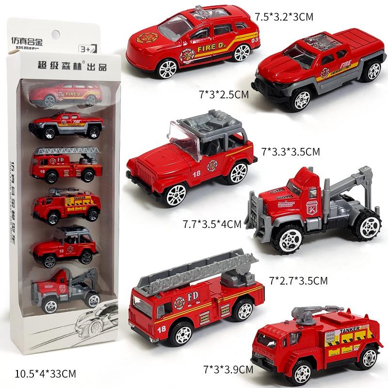 4Pcs Set Todder Car Toy Multi-Style Police School Bus Taxiing Alloy Mini Car Model Kids Pocket Small Durable Car kid gifts