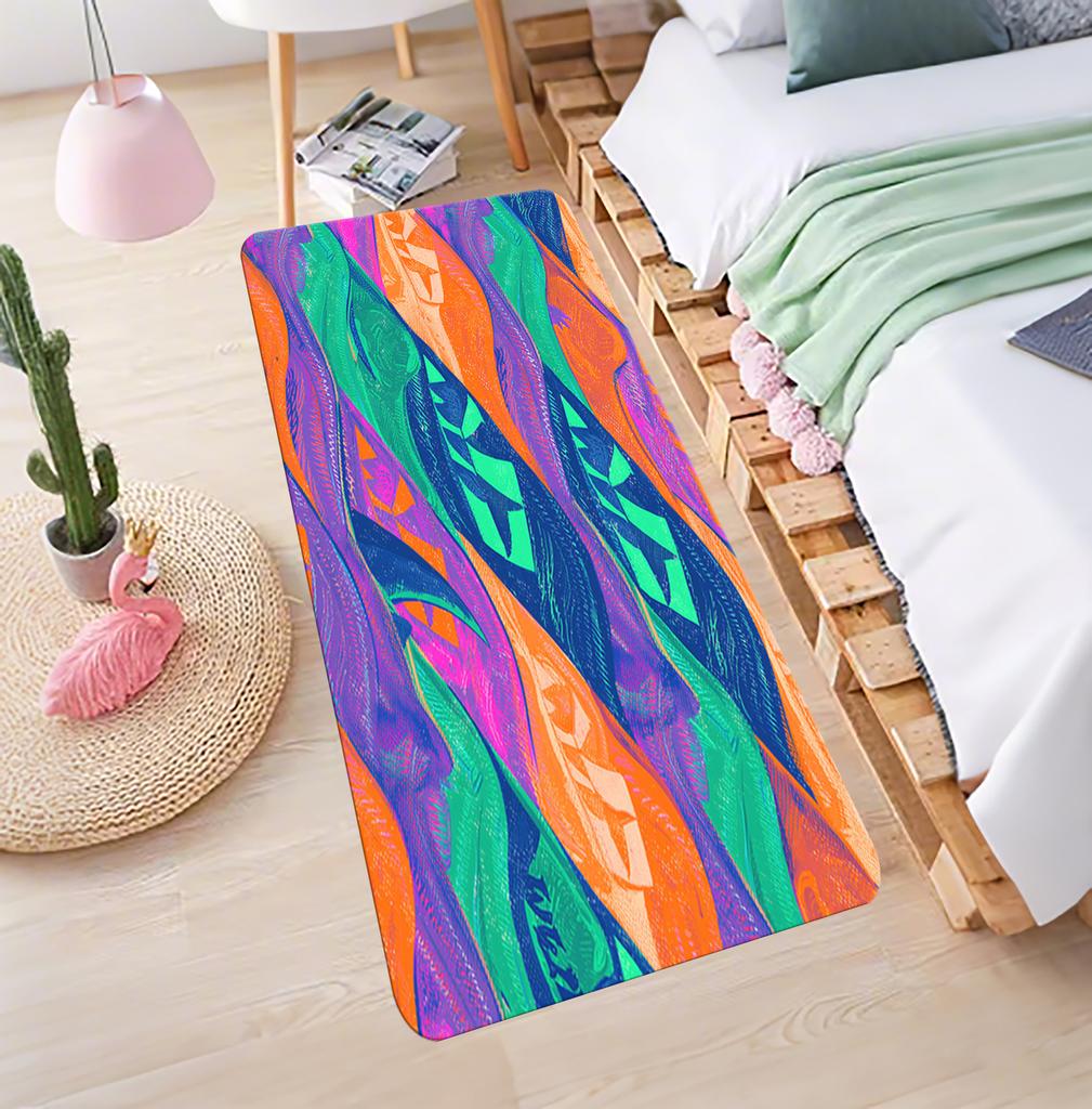 The American coastline pop pattern is suitable for non-slip rugs for living room, bedroom, kitchen, and hallway decoration