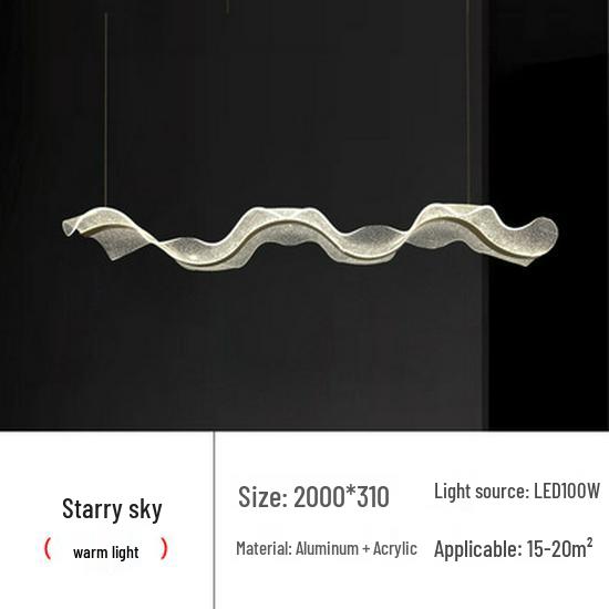 Wave Ribbon Minimalist Chandelier - Luxury Designer Light for Modern Hotel Bars and Restaurants