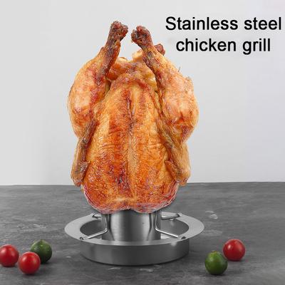 Stainless Steel Chicken Grill BBQ Removable Chicken Grill Pan Chicken Grill Oven Accessories With Base Plate