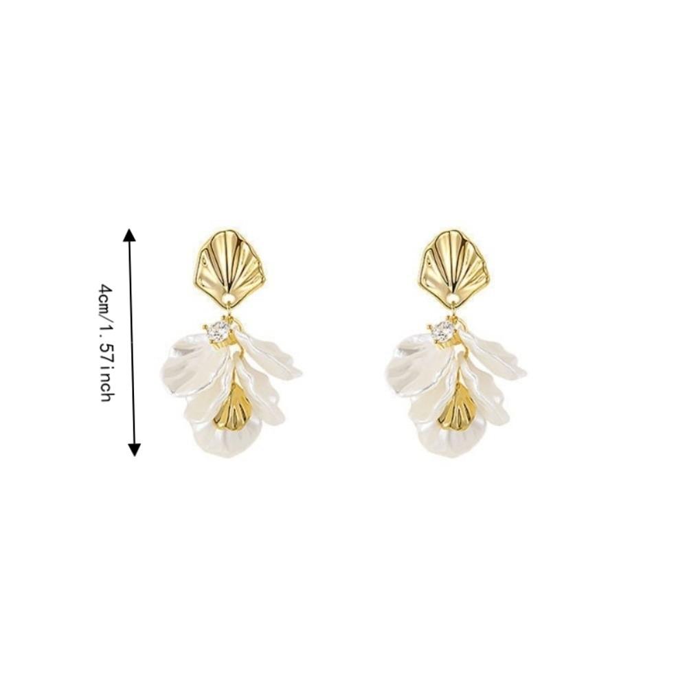 White Petal Earrings Resin Pendant Earrings Bohemian Dangle Earrings Daily