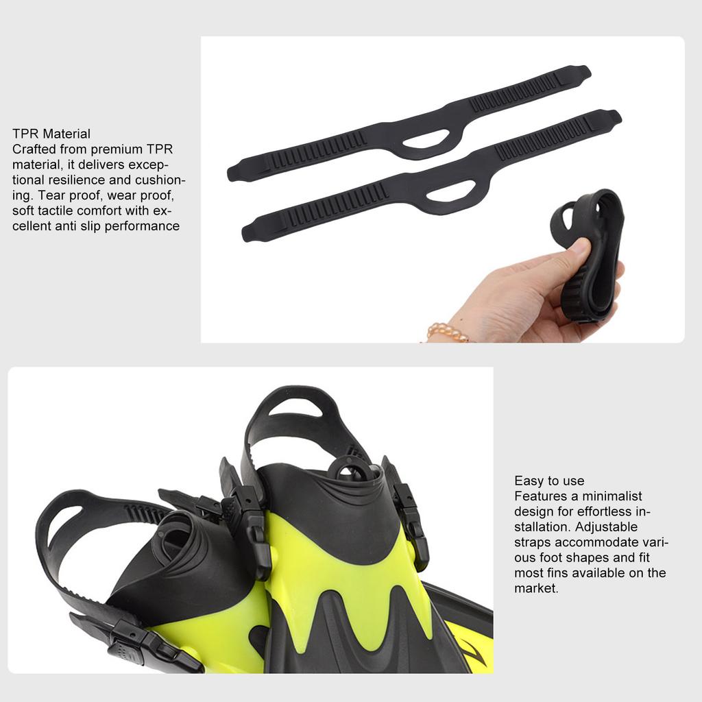2 STUKS Vinstrappen Vervanging TPR Verstelbare Duikflippers Strap voor Zwemmen Duiken Duikaccessoires L