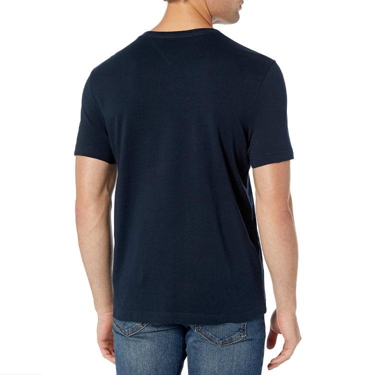 Tommy Hilfiger SS23 American Vintage Color Block Striped Embroidered Crew Neck Short Sleeve T-Shirt Men Tops Navy-Blue C817849807-475