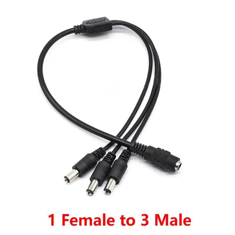 5.5*2.1mm 1 Female to 2 3 4 5 6 8 Male DC Power Adapter Connector Wire DC Power Splitter Cable for CCTV Camera LED Strip Lights