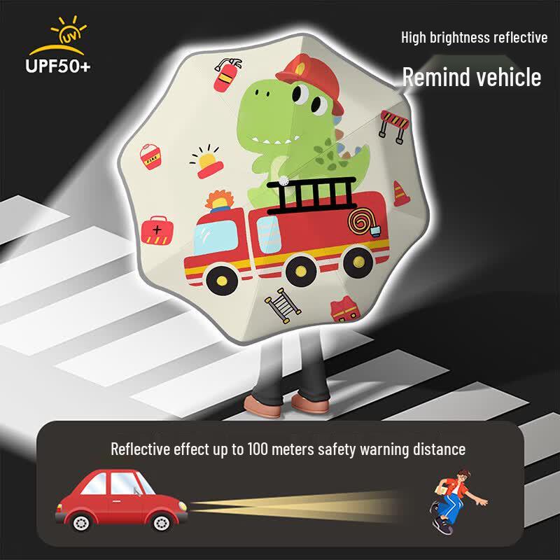 Kids Automatic Cartoon Sun and Rain Umbrella