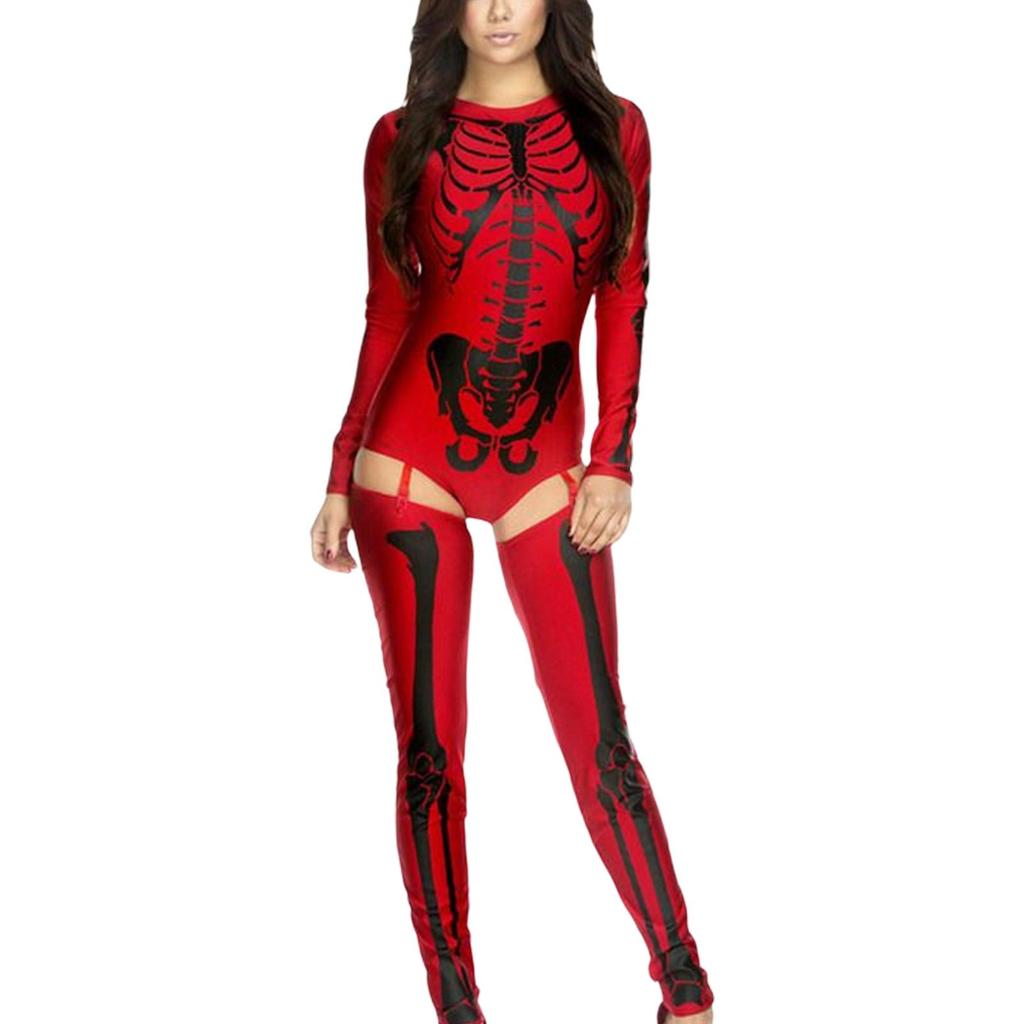 Buy Women Sexy Skull Printed Jumpsuit 