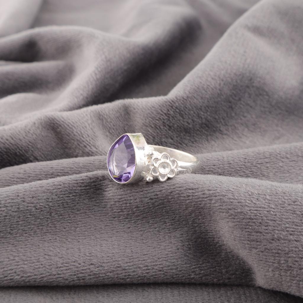 Natural Iolite Ring 925 Sterling Silver Handmade Gemstone Jewelry Wedding Ring RR-59-9