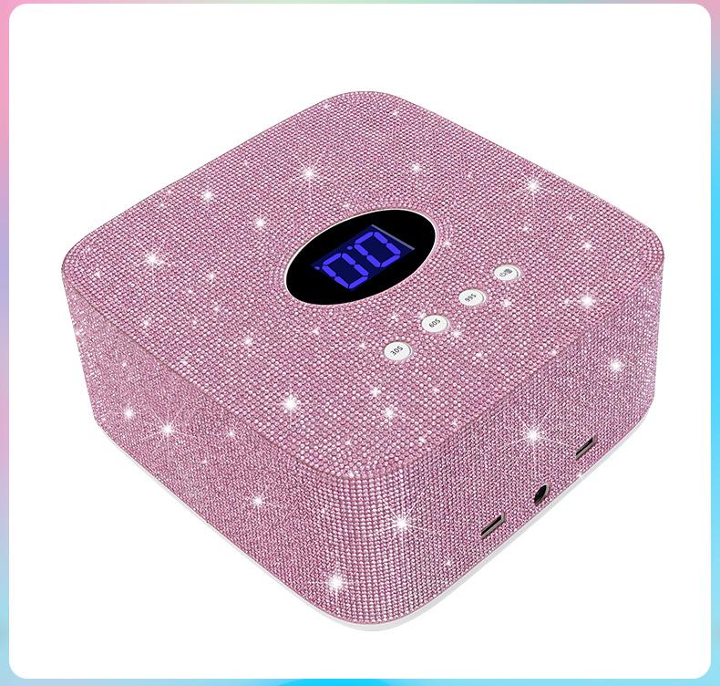 Rhinestone Wireless Rechargeable 54W Nail Lamp - Smart Induction, Quick Dry, No Blackening Hands
