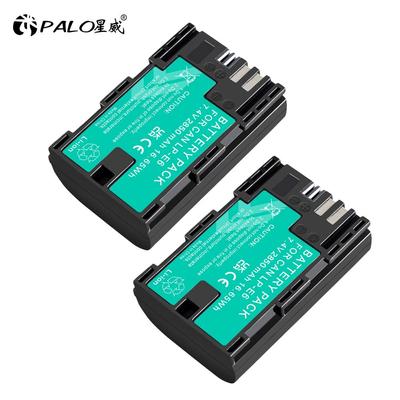 PALO 2000 mAh LP-E6 LP E6 LP-E6N fotoaparato baterija, skirta Canon EOS 5DS 5D Mark II Mark III 6D 7D 60D 60Da 70D 80D DSLR EOS 5DSR