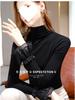 European Bell Sleeve Mesh T-shirt for Women - Slim Fit, Half-High Collar, Autumn/Winter 2025 Collection