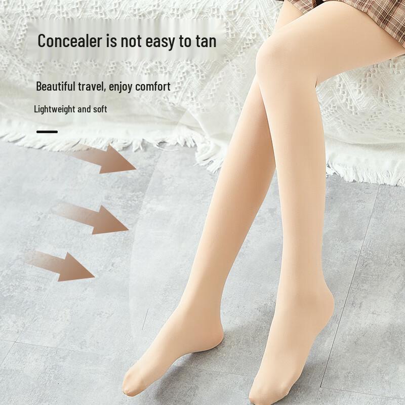 Langsha Women's Velvet Pantyhose with Bare Leg Effect