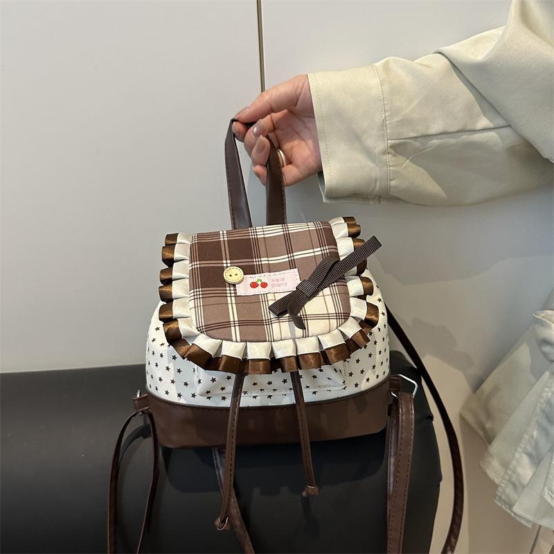 College style versatile girl backpack female students class fashion leisure personality commuter backpack