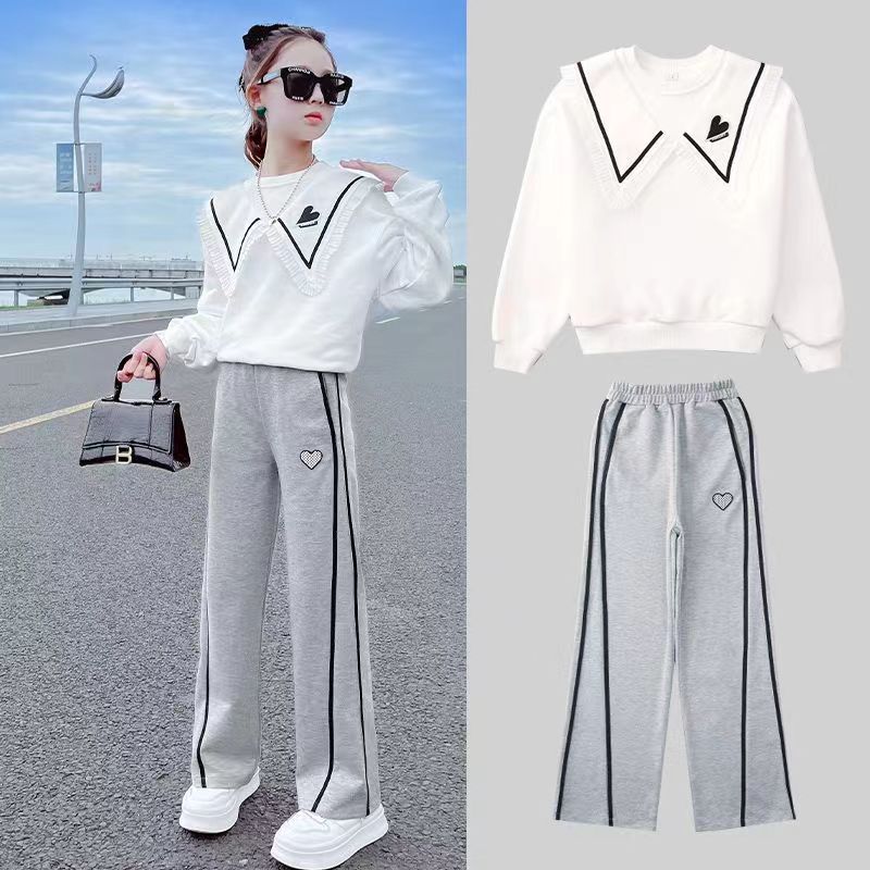 

Модные комплекты одежды для девочек на осень и зиму, бархатные детские футболки с длинными рукавами + широкие брюки, 2 предмета, детская одежда для подростков 6, 8, 10, 12, 15 лет 160