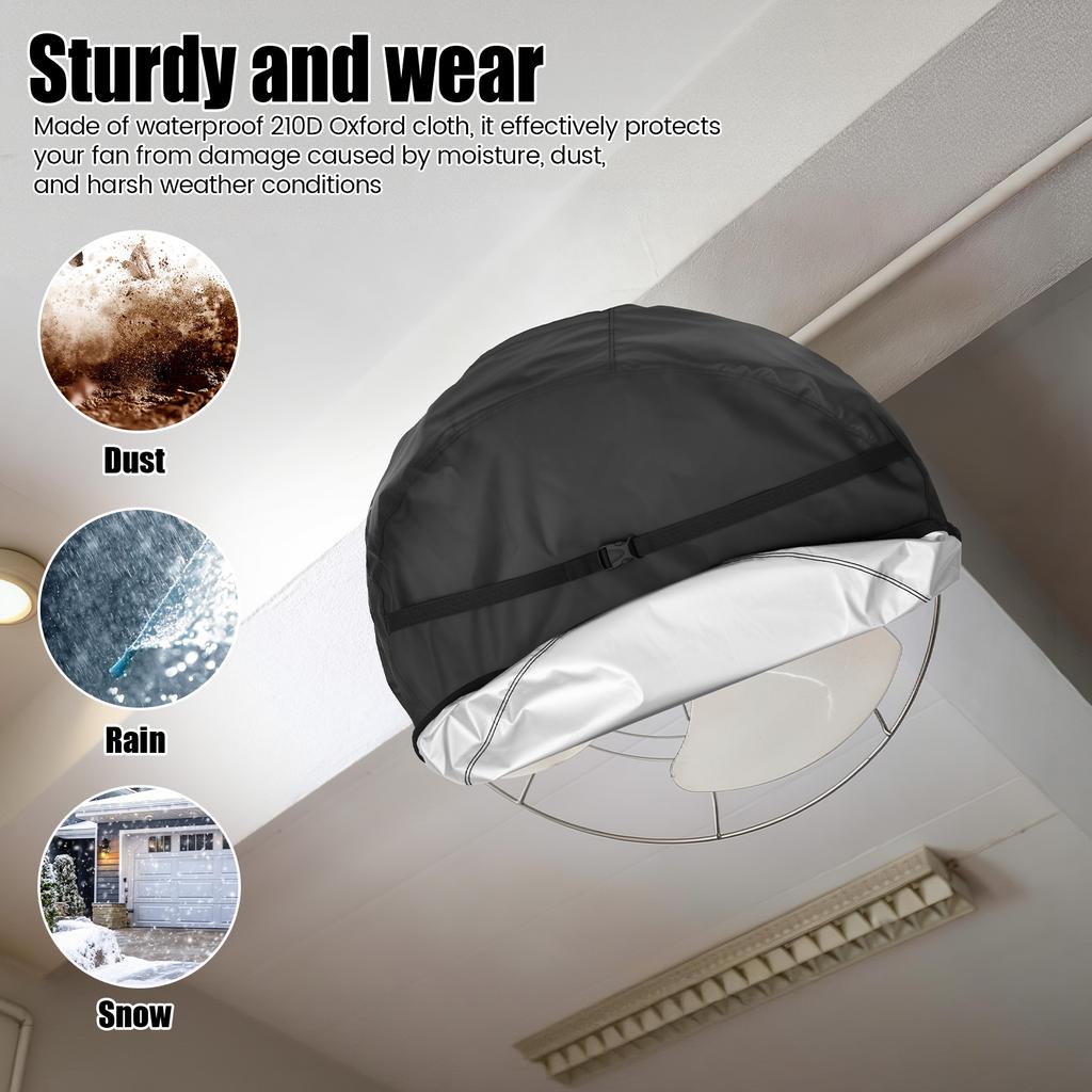 Fan Protection Cover Oxford Cloth Waterproof Dustproof Fan Cover with Storage Bag Outdoor UV Protection Industrial Fan Cover