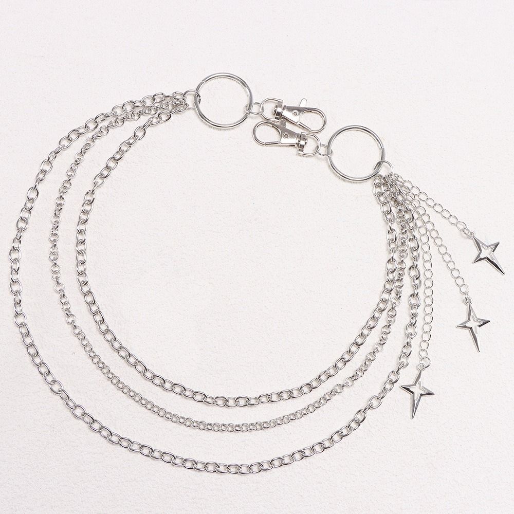 Gothic Quasten Hosenkette Hip Hop Mehrschichtige Schlüsselanhänger Mode Stern Taillenkette Für Frauen Mann