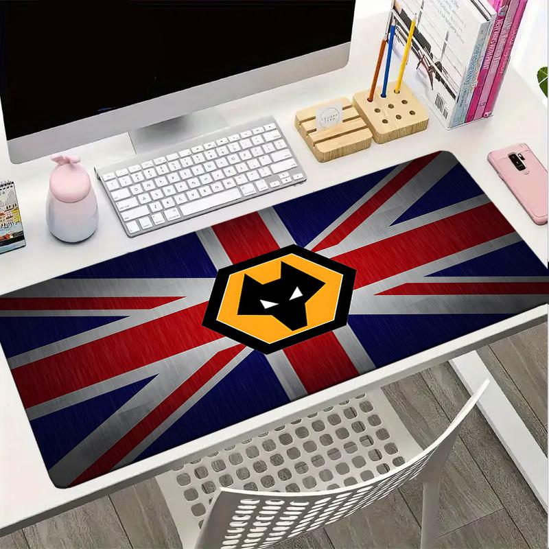 Flammende Wölfe Emblem Wanderer Mauspads, Gaming-Mauspad, Tastaturmatte, Schreibtischdekoration für Computer-Notebook, Fan-Geschenk, Geburtstagsgeschenk