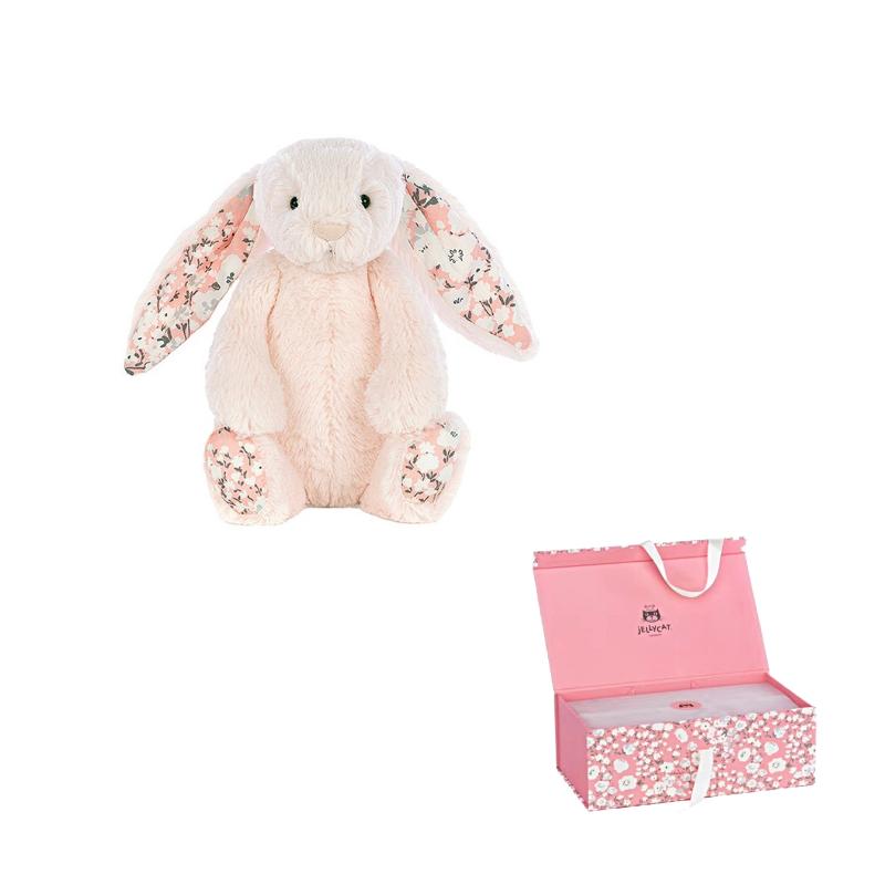 JELLYCAT Bonnie Rabbit Series Girl's Flower Cloth Cherry Blossom Pink Bonnie Rabbit China Limited Soothing Doll Plush Doll 18cm/31cm/51cm Height