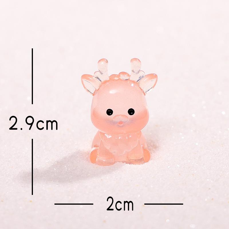 

Різдвяні прикраси для мікро-ландшафту, Милі олені, Сніговий пейзаж, Декоративні дрібні прикраси та аксесуари зі смоли рожевий