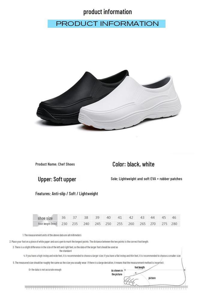 Unisex Waterproof Non-Slip Chef Shoes - Breathable & Oil-Proof for Kitchen Work