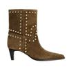 New Style Popular Autumn and Winter Rivet Fashion High Heel Pointed Loose Boots Women's Cowhide Knee High Sleeve Oversized Boots