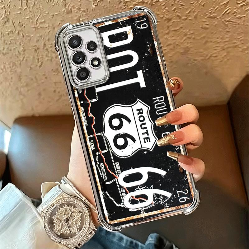 Retro Vintage License Plate Soft Phone Case For Samsung A17 A27 A07 A37 A57 A16 A56 A15 A55 A14 A54 A13 A53 A26 A36 A25 A35 A24