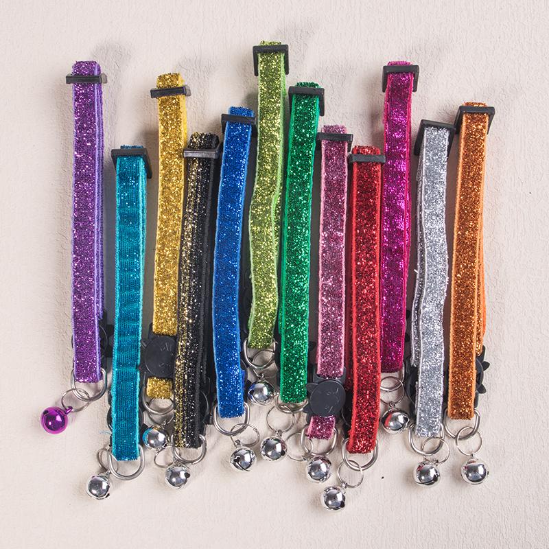 1PC Reflective Breakaway Cat Collar Safety Elastic Adjustable Neck Strap With Bell For Kitten Puppy Pet Leash Accessories